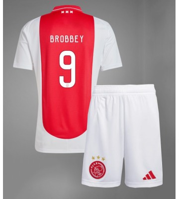 Ajax Brian Brobbey #9 Hemmakläder Barn 2024-25 Kortärmad (+ Korta byxor)